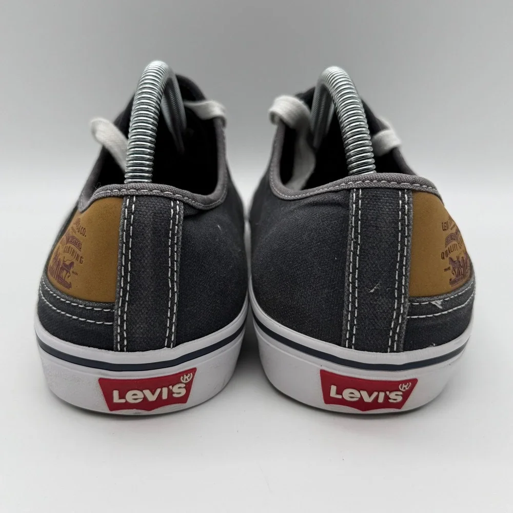 Levis Sneakers Mens 10.5 Black Canvas Low Top Comfort Shoes 51777209U